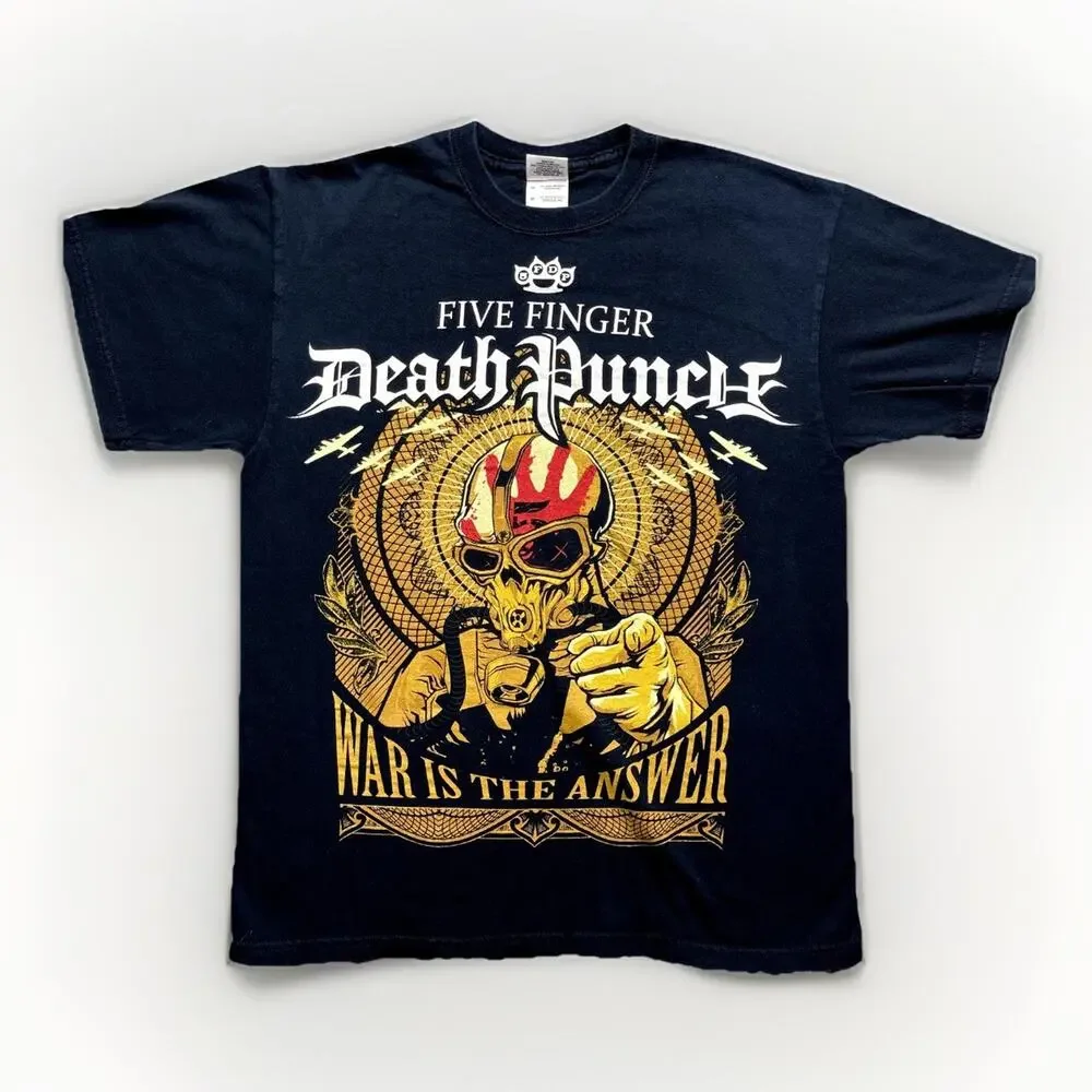 Five Finger Death Punch Shirt Mens Size Medium War is the Answer Tour 2010 Y2K - Picture 1 of 8